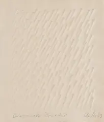 Günther Uecker, Diagonale Struktur, 1983, Prägedruck auf handgeschöpftem Bütten