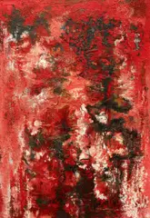 "rotes Bild" by Bernard Schultze, 1955, Mischtechnik auf Leinwand, sold May 2019