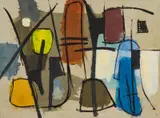 Rolf Cavael, Auktion 432, Los 602, 1954, Öl auf Pappe