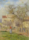 Victor Vignon, Bäuerin vor dem Hof, Öl auf Leinwand