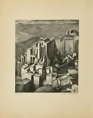 Alexander Kanoldt, Olevano VIII, 1926, Lithografie auf JWZANDERS1925 (Wasserzeichen)