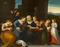 Pasquale de' Rossi, Die Schule der Spitzenklöpplerinnen, Öl auf Leinwand