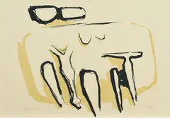 Kenneth Armitage, Seated Figure, 1960, Farblithografie auf Velin