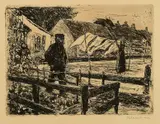 Max Liebermann, Die Bleiche (Altmännerhaus in Zandvoort), 1892, Radierung auf Velin
