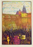 Conrad Felixmüller, Regensburg, 1971, Farbholzschnitt auf Velin