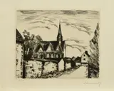 Maurice de Vlaminck, L'Eglise de Beauche, 1926, Radierung auf Velin