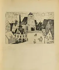 Lyonel Feininger, Sonnenaufgang, 1911, Radierung auf Velin