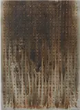 Ohne Titel by Bernard Aubertin, 1974, Abgebrannte Streichhölzer in Metallplatte, sold Nov 2019