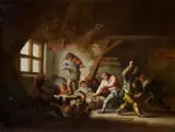 Adriaen von Ostade, Tanzende Bauern in der Scheune, Öl auf Holz