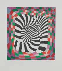 Zebra by Victor Vasarely, 1984, Farbserigrafie auf Velin, sold Feb 2020