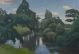 Otto Modersohn, Sommerlandschaft an der Wümme, 1912, Öl auf Leinwand