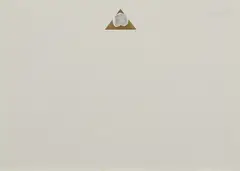 Die Spitze der Pyramide by Günther Uecker, 1980, Prägedruck, Goldfolie und Öl auf Büttenkarton, sold Oct 2019