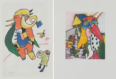 Konvolut von 2 Serigrafien by Otmar Alt, a) Ohne Titel (Elefant), sold Aug 2020