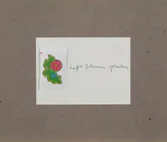 Blumenzucker by Joseph Beuys, 1974, Postkarte, auf Karton aufgezogen und Zuckertütchen., sold Nov 2019