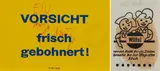 Konvolut von 2 Multiples by Joseph Beuys, a) Vorsicht frisch gebohnert! Offset auf gelbem Papier mit handschriftlichem Zusatz, sold Nov 2019