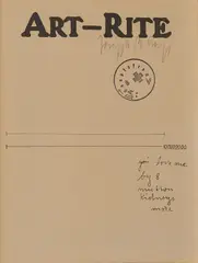 ART-RITE by Joseph Beuys, 1981, sold Nov 2019