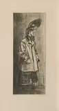 Heinrich Zille, Frau mit Pleureuse, 1903, Radierung auf Velin