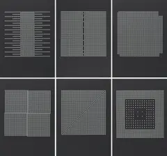 Erwin Heerich, Ohne Titel, 1975, Jeweils: Serigrafie auf schwarzem Karton