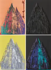 Andy Warhol, Cologne Cathedral (Karten), 1985, 4 Farbserigrafien auf leichtem Karton. In originalem Umschlag