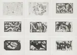 A. R. Penck, Westerlebnisse, 1983, Jeweils: Radierung auf Kupferdruck-Bütten