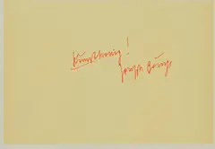 Sich selbst by Joseph Beuys, 1977, Offset mit handschriftlichem Zusatz auf leichtem Karton, sold Jan 2020