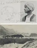 Konvolut von 2 Postkarten by Joseph Beuys, 1978, Postkarte, handschriftlich überarbeitet, sold Nov 2019