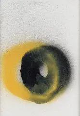 Otto Piene, "Kleiner Wirbel", 1995/96, Mischtechnik (Feuergouache) auf Leinwand