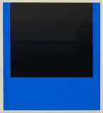 Rupprecht Geiger, schwarz auf blau, 1968, Farbserigrafie auf leichtem Karton