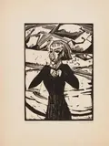 Erich Heckel, Mädchen am Meer, 1918, Holzschnitt auf Japan