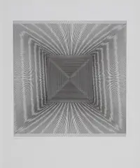 Ohne Titel by Ludwig Wilding, 1969, Serigrafie auf leichtem Karton, sold Sep 2019