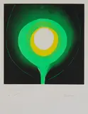 Otto Piene, Telegrün, 1969, Farbserigrafie auf leichtem Karton