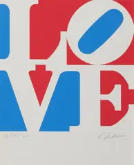 Robert Indiana, LOVE, 1997, Farbserigrafie auf leichtem Karton
