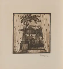 Vor Feierabend by Heinrich Vogeler, 1899, Aquatintaradierung auf Velin, sold Jan 2020