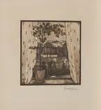 Heinrich Vogeler, Vor Feierabend, 1899, Aquatintaradierung auf Velin