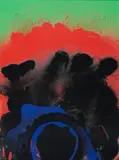 Otto Piene, Black Hawaii, 1974, Farbserigrafie auf leichtem Karton