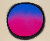Rupprecht Geiger, Schwarz gerundet/blau-violett-schwarz, 1965, Farbserigrafie auf Velin