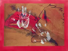 Ohne Titel by Michael Buthe, 1984, Farbradierung auf Hahnemühle (Wasserzeichen), sold Apr 2020