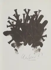 Nagelkreuzung by Günther Uecker, 1987, Offsetlithografie auf Velin, sold Oct 2019