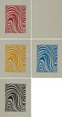 Loopy Loops (5 Colours) by Sol LeWitt, 1995, Serie von 5 farbigen Aquatinten auf gräulichem Velin, sold Sep 2019