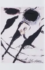 Ohne Titel by Julian Schnabel, Mit Faserstift überarbeiteter Inkjet-Print auf festem Papier, sold Oct 2019