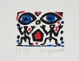 A. R. Penck, Ohne Titel, Farblithografie auf Somerset (Wasserzeichen)