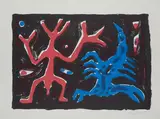 A. R. Penck, Ohne Titel, Farblithografie auf Hahnemühle (Wasserzeichen)
