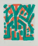 A. R. Penck, Ohne Titel, Farblithografie auf Bütten