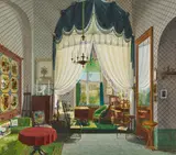Das Atelier des Künstlers by Johann Friedrich Tielker, Aquarell auf Papier, sold Nov 2019