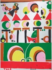 Tal R, The Smiling, 2007, silkscreen on mirror
