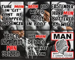 MAN by Gilbert&George, 2011, c-print, in artist's frame, in 6 parts, sold Dec 2019