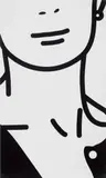 This is Monique (flocking). 13. by Julian Opie, 2004, flocking on painted wooden board, sold Dec 2019
