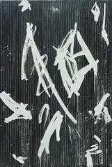 Gregor Hildebrandt, Schatten werfen keine Schatten (Tocotronic), 2014, cassette tape, adhesive tape and acrylic paint on canvas