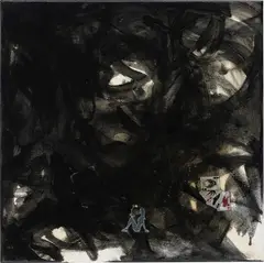 Jutta Koether, Untitled, 2005, resin, acrylic, fabric, paper and plastic collage and mixed media on canvas