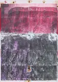 Borden Capalino, Mojito Mint, 2014, thermal transfer, dehydrated carrot chips, pistachio shells, coffee, Ajax, pig ear, ram horn and nail polish on canvas